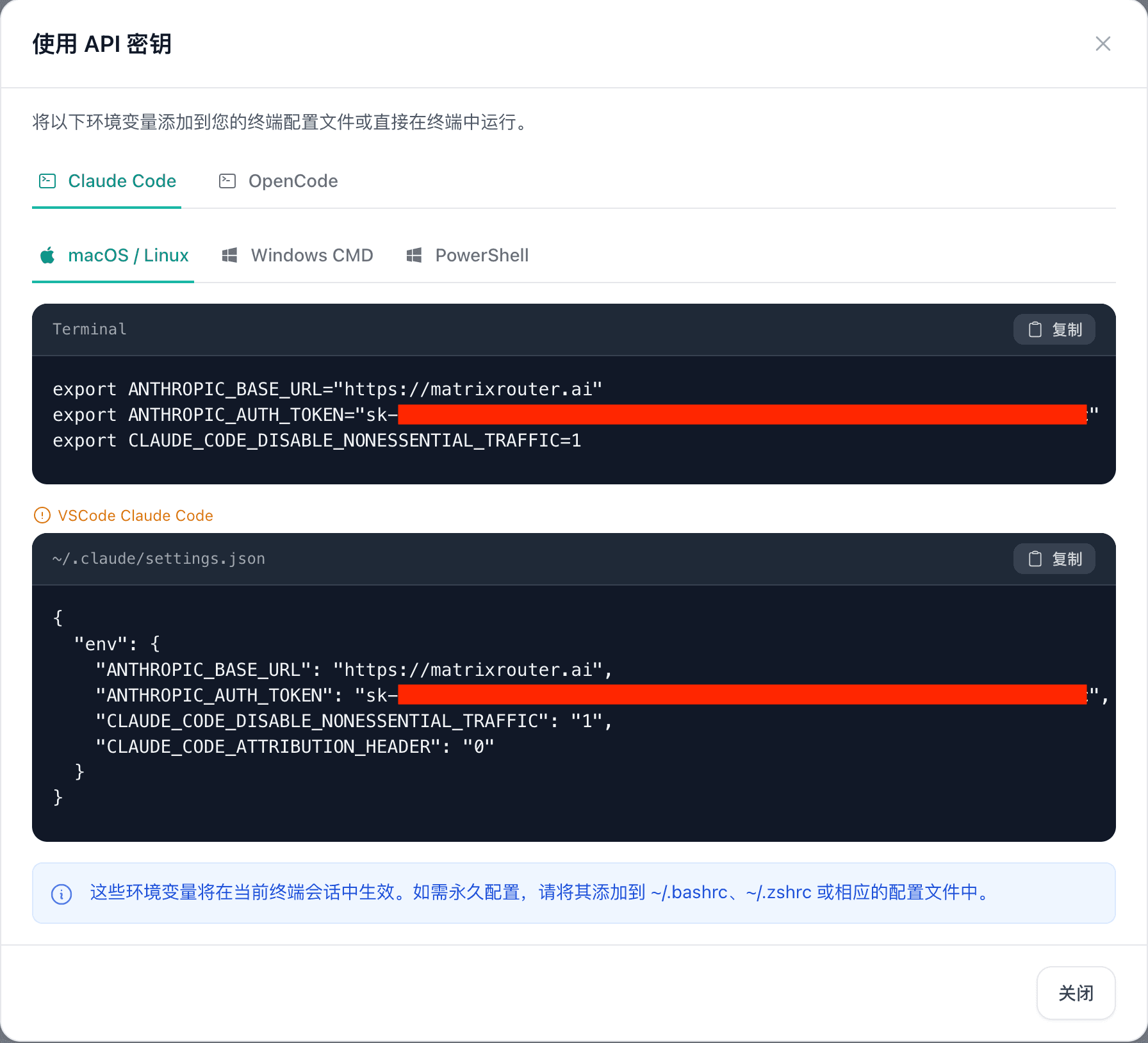 环境变量配置示例